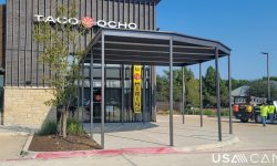 Metal patio cover dining