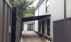 awning on the side of building entrance