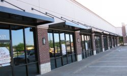 Metal Awning outside office windows