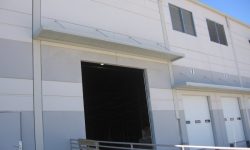 Awning over delivery entrance